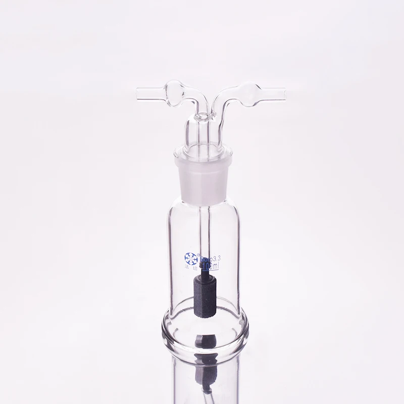 FAPE Gas bottle washing with aeration stone 10ml 25ml 50ml 100ml 150ml 250ml 500ml Lab Glass straight tube washing cylinder lab glass supplies