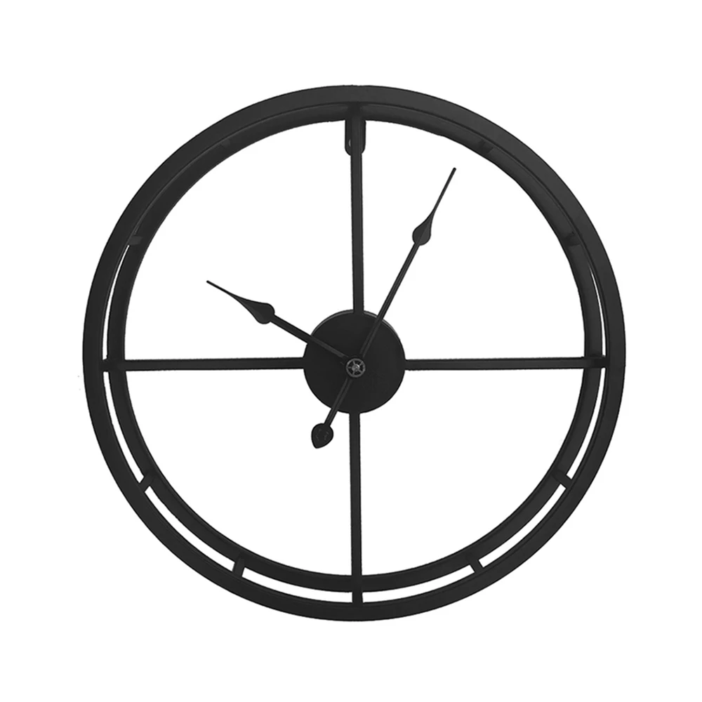 Настенные часы современный дизайн для дома или офиса, декоративные подвесные для гостиной классический короткие металлические настенные домашние декоративные часы - Цвет: Черный