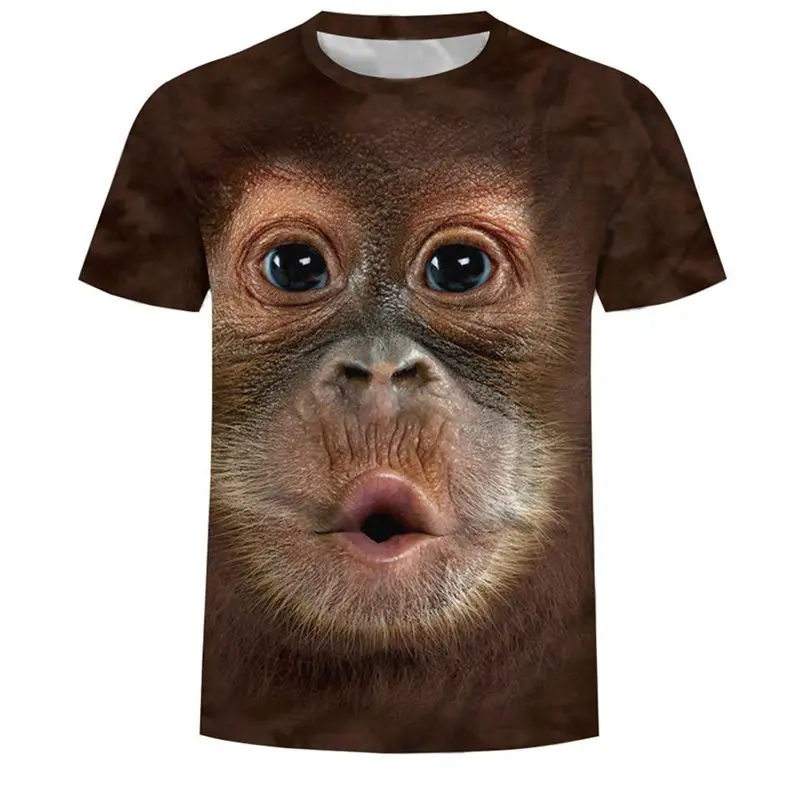

2019 Men's T-Shirts 3D Printed Animal Monkey tshirt Short Sleeve Funny Design Casual Tops Tees Male Halloween t shirt shirt 6xl