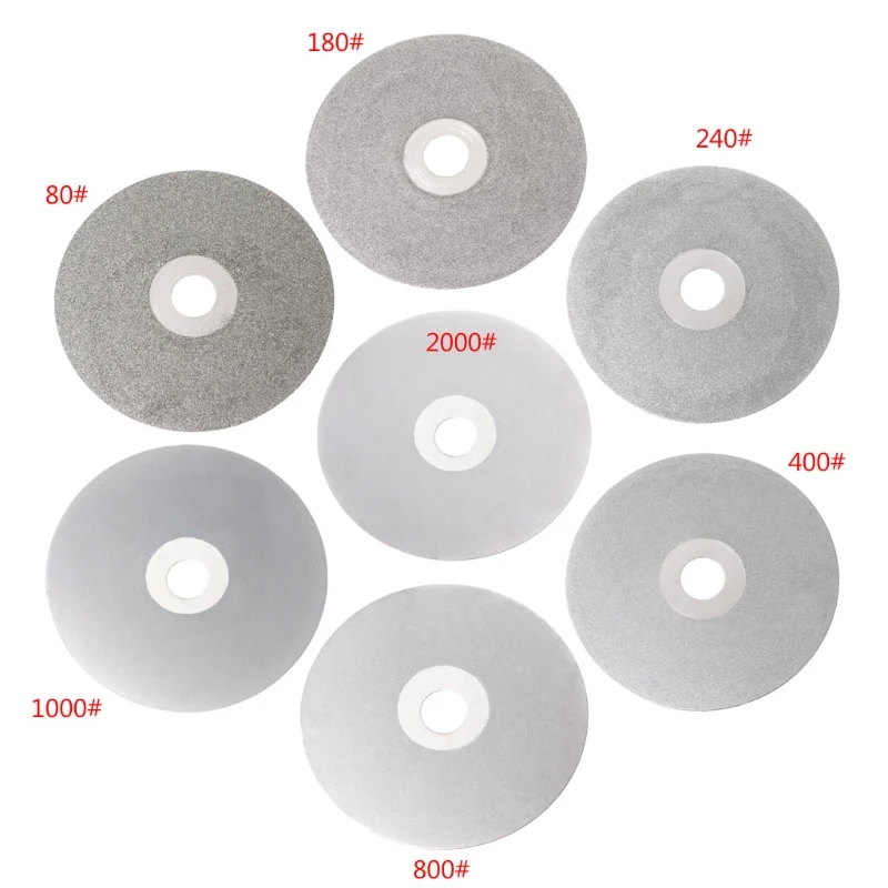 Sanding Disc Grinding Disc Grinding Wheel 4" 100mm 80-2000# Diamond Coated Flat Lap Wheel Lapidary Polishing