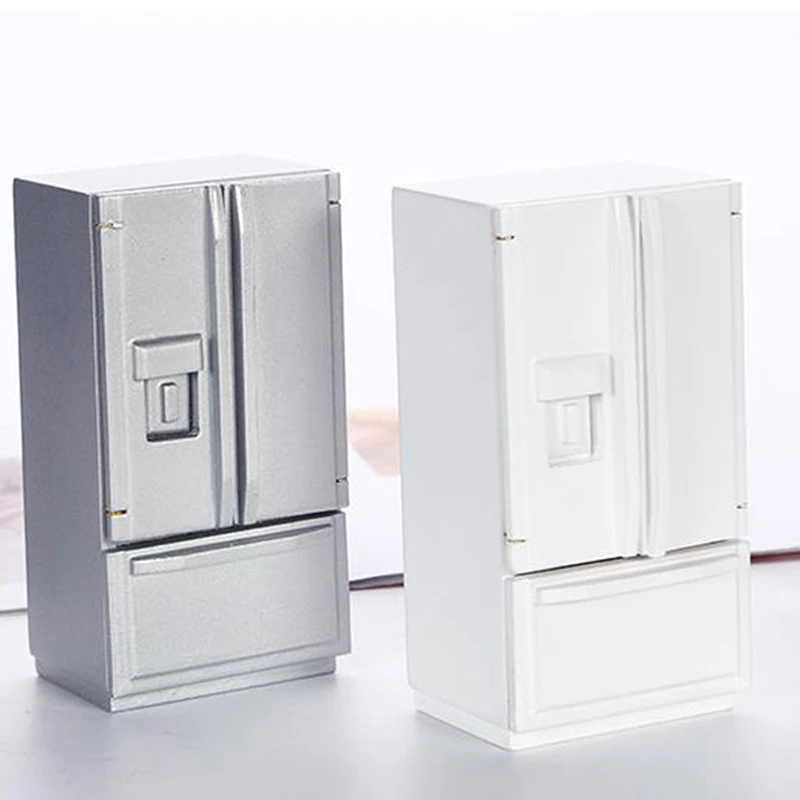 Wood Dollhouse Miniature Furniture Fridge 1:12 Life Scene Decoration Toy