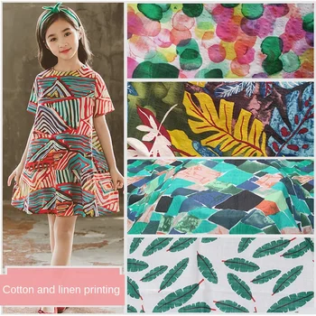 

Cotton and Linen Printed Fabric Dress Dark Plaid Bubble Printed Fabric Women's and Children's Clothing Pants Fabric