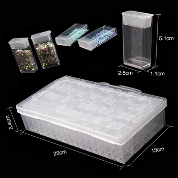 

64pcs Diamond Painting Tools Accessories Beads Container Rhinestone Diamond Embroidery Stone Storage Convenience Box