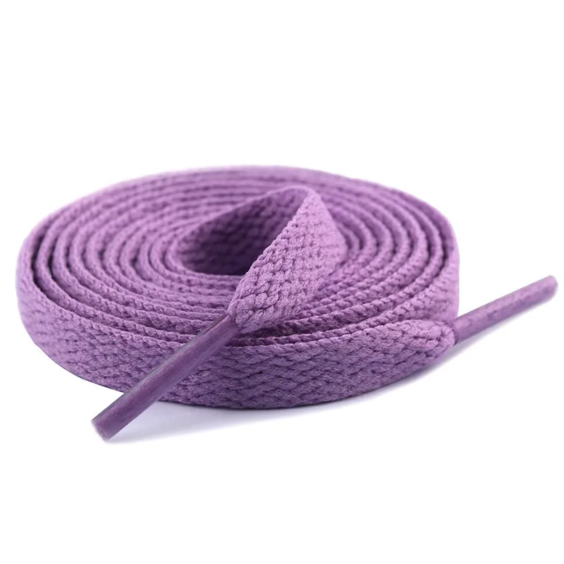 purple 1 пара полиэфирных плоских шнурков, 8 цветов, 120 см шнурки для кроссовок, Спортивная Женская и мужская обувь, шнурки - Цвет: purple