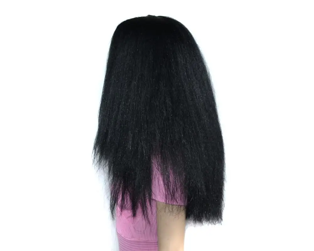 Synthetic Wig Kinky Straight Wig Brazilian Wig Yaki 150% Density Afro Synthetic Wigs For Black Women