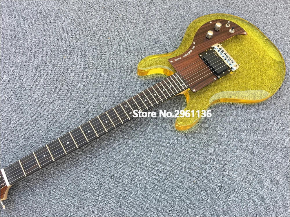 Skup Wysokiej jakości niestandardowe gitara, Dan Armstrong akrylowa polimerowa gitara elektryczna, 24 progi akrylowe polimerowe gitara, darmowa wysyłka