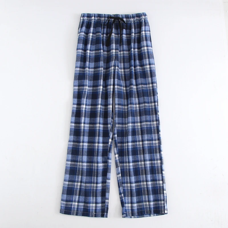 Plus Size Cotton Plaid Men Sleep Bottoms Comfort Pajama Simple Loose Sleepwear Pants Pijamas Male Sheer Pyjama Trouser Homewear pajama pants Men's Sleep & Lounge