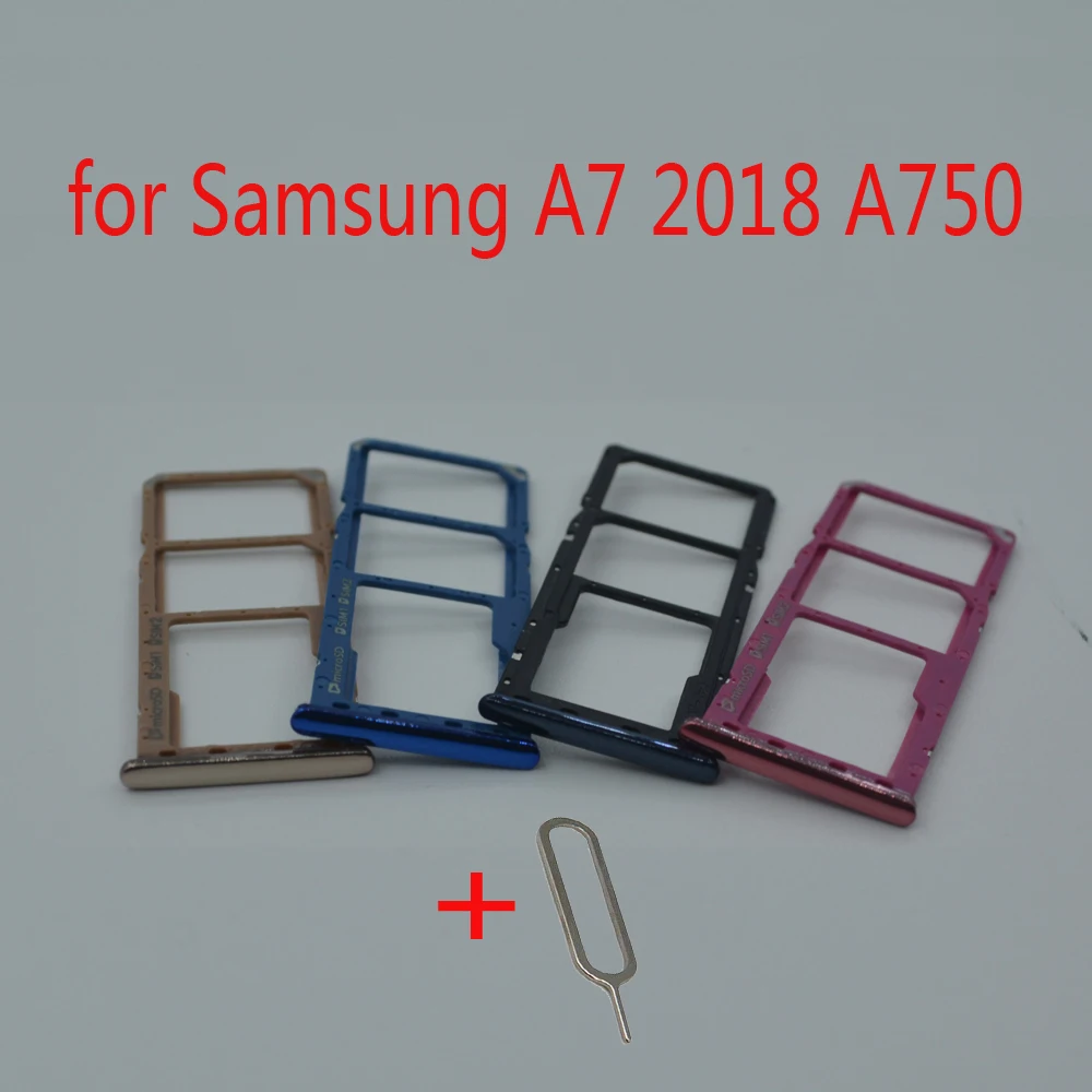 Для samsung Galaxy A7 A750 A750F A750FN A750G A750GN телефон Корпус SIM адаптер лотка лоток для карт памяти Micro SD Держатель