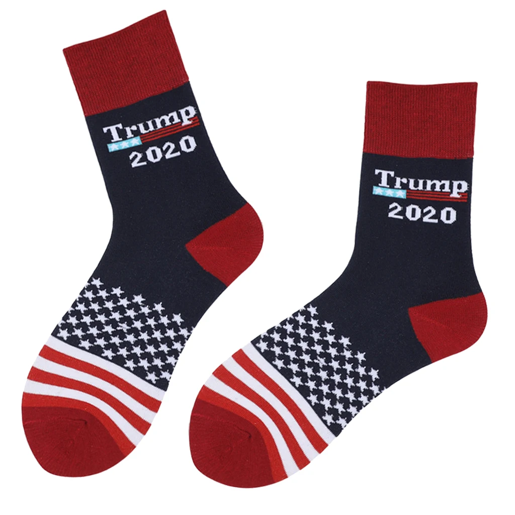 2 Pairs Word Pattern Printed Stockings Crew Socks Funny 100% Cotton Socks