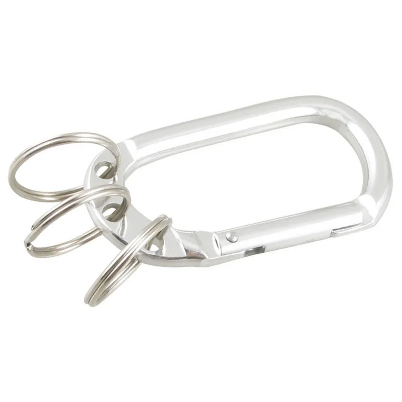 Пружинный d образный карабин из алюминиевого сплава Сплит Брелок Серебряный