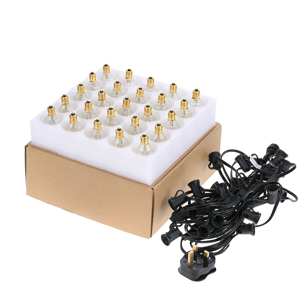 LED Light String G40 Incandescent String Light 25FT E12 Base Decorative Light For Home Party Wedding Holiday