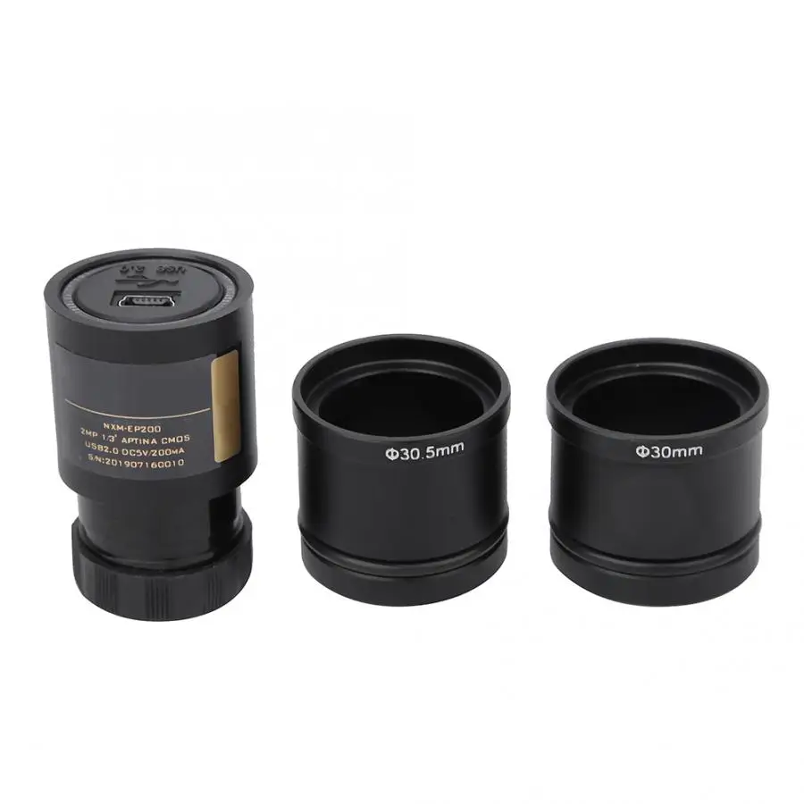 2MP USB 2.0 Electronic Eyepiece for 23.2mm 30.0mm 30.5mm Microscope Drive Free With Two Adapter Ring