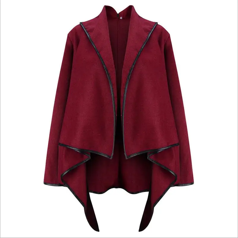 wine red Новинка, женский плащ, Повседневный, длинный рукав, S-4XL, длинное пальто, ветровка, длинное, свободное, ветровка, длинное пальто для женщин - Цвет: wine red