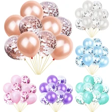 

10pc 12inch Rose Gold Confetti Latex Balloons Helium Balloon Birthday Party Decorations Kids Adult Wedding Party Globos Supplies