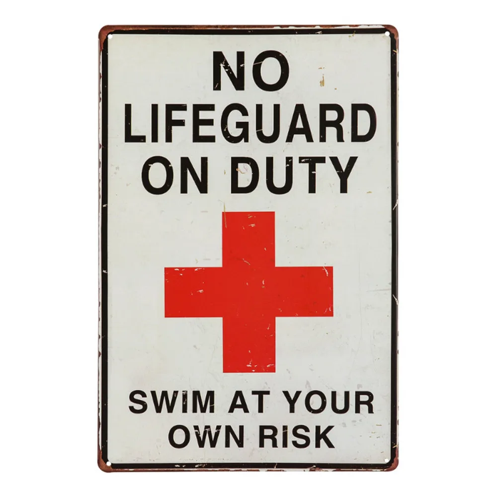 Outdoor Yard Pool Sign - No Lifeguard On Duty Swim at Your Own Risk | Дом и сад