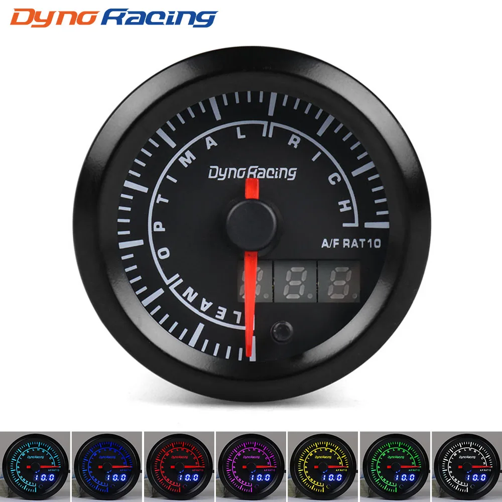 Dynoracing-52mm-Dual-Display-Air-fuel-ratio-gauge-7-colors-Led-Air-fuel-ratio-meter-Car