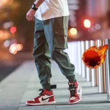 Хип-хоп джоггеры, мужские черные шаровары, комбинезоны, много карманов, ленты, мужские спортивные штаны, уличная одежда, повседневные мужские штаны