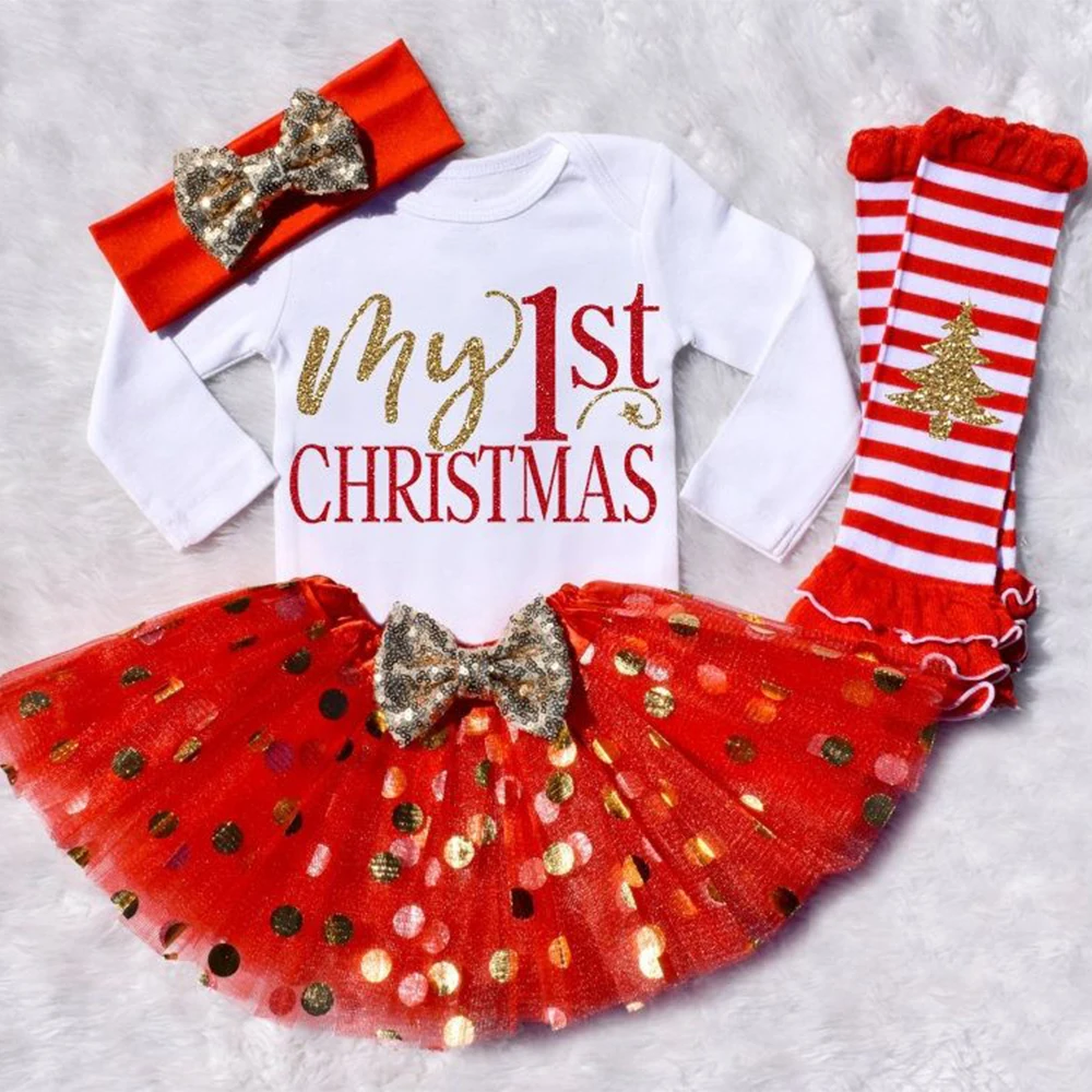 Baby Set Christmas Children'S Clothing Skirt Daily Party Chirstmas Tree Baby Girl Long Sleeve Gift Santa Claus Leg Warmer