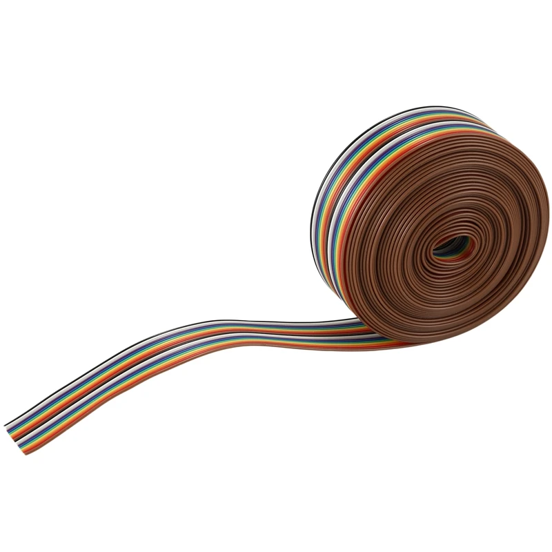 

New 5M 1.27mm 20P DuPont Cable Rainbow Flat Line Support Wire Soldered Cable Connector Wire