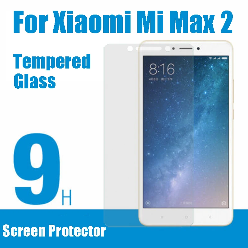 Tempered Glass Screen Protector for Xiaomi Mi Max 2 Transparent Anti-scratch Mobile Smartphone Protective Front Film for Mi Max2