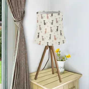 

Truncated cone Lamp Shades Kawaii Cartoon Cats Design Lampshade For Table Foldable Cloth Wall Light Covers abajur New