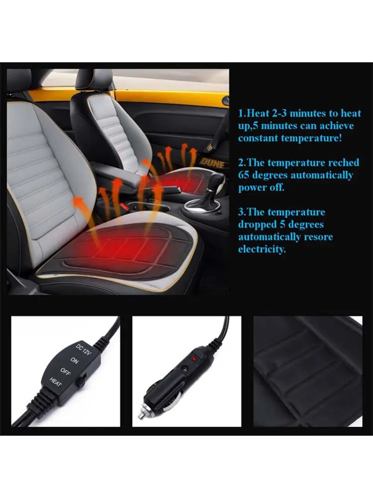 12V Автомобильная передняя+ задняя Автомобильная подушка для сиденья с подогревом, зимний обогреватель, удобная подушка для сиденья