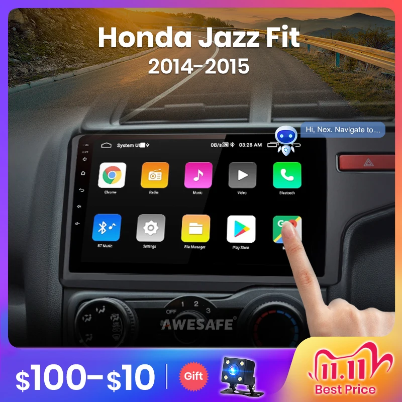Автомагнитола AWESAFE PX9 для Honda Fit Jazz мультимедийный видеоплеер с GPS-Навигатором
