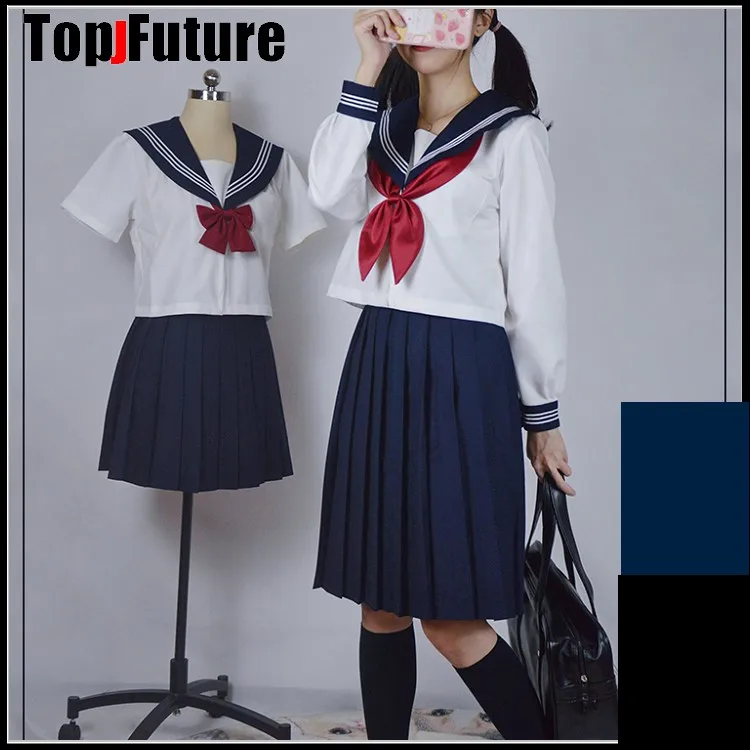 

Orthodox college style Japanese student uniform JK Uniform suit NAVY suit orthodox sailor suit pleated skirt class suit