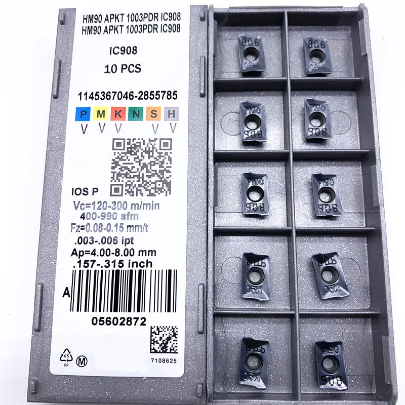 10 шт. карбидные вставки APKT1003PDR IC908 Высокоточный токарный станок для металла APKT1003
