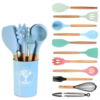 

Silicone Kitchen Set Heat Resistant Nonstick Baking Cooking Tools 9/10/11/12Pcs