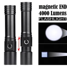 Масштабируемый Магнитный торцевой фонарик водонепроницаемый фонарь Лампа 18650 безопасность и выживания 8,12
