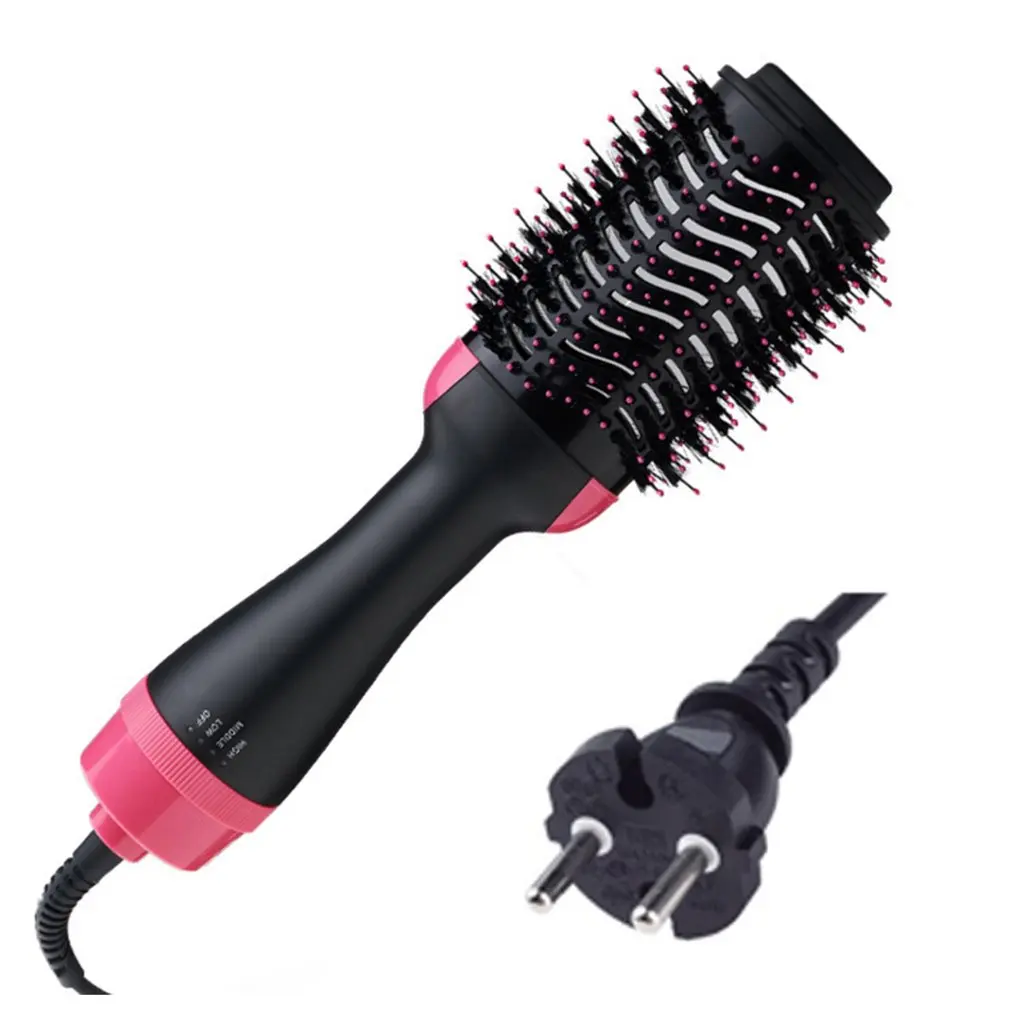 One-Step Electric Hair Dryer Comb& Volumizer Pro Multifunctional Infrared Ionic Hot Air Brush Comb Straightener Hair Curling - Цвет: Красный