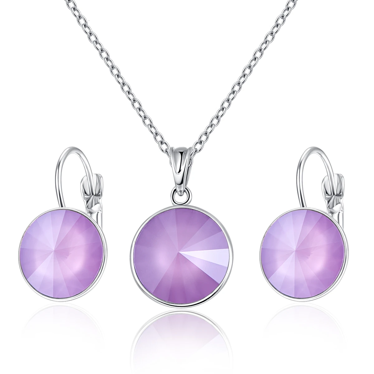 Кристаллы от Swarovski висячие серьги круглое Ожерелье Висячие серьги Набор Мода Висячие серьги ювелирный набор праздничный свадебный подарок - Окраска металла: Crystal L126S