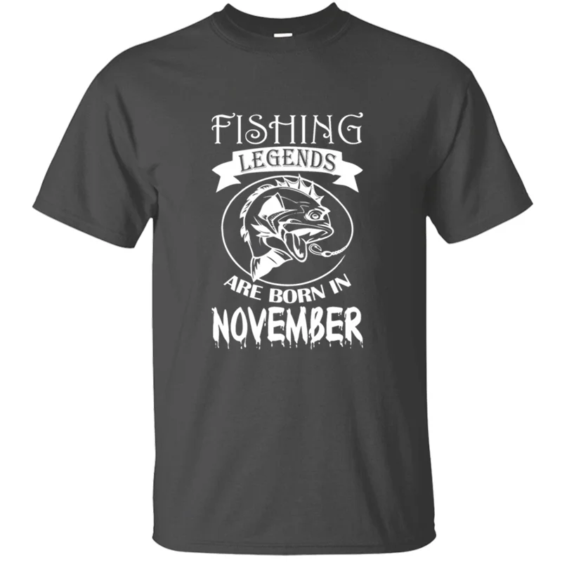 

Funny Fishing Legends Are Born In November Mens T Shirt 2019 Tee Shirt For Men Oversize S-5xl Hilarious Top Tee