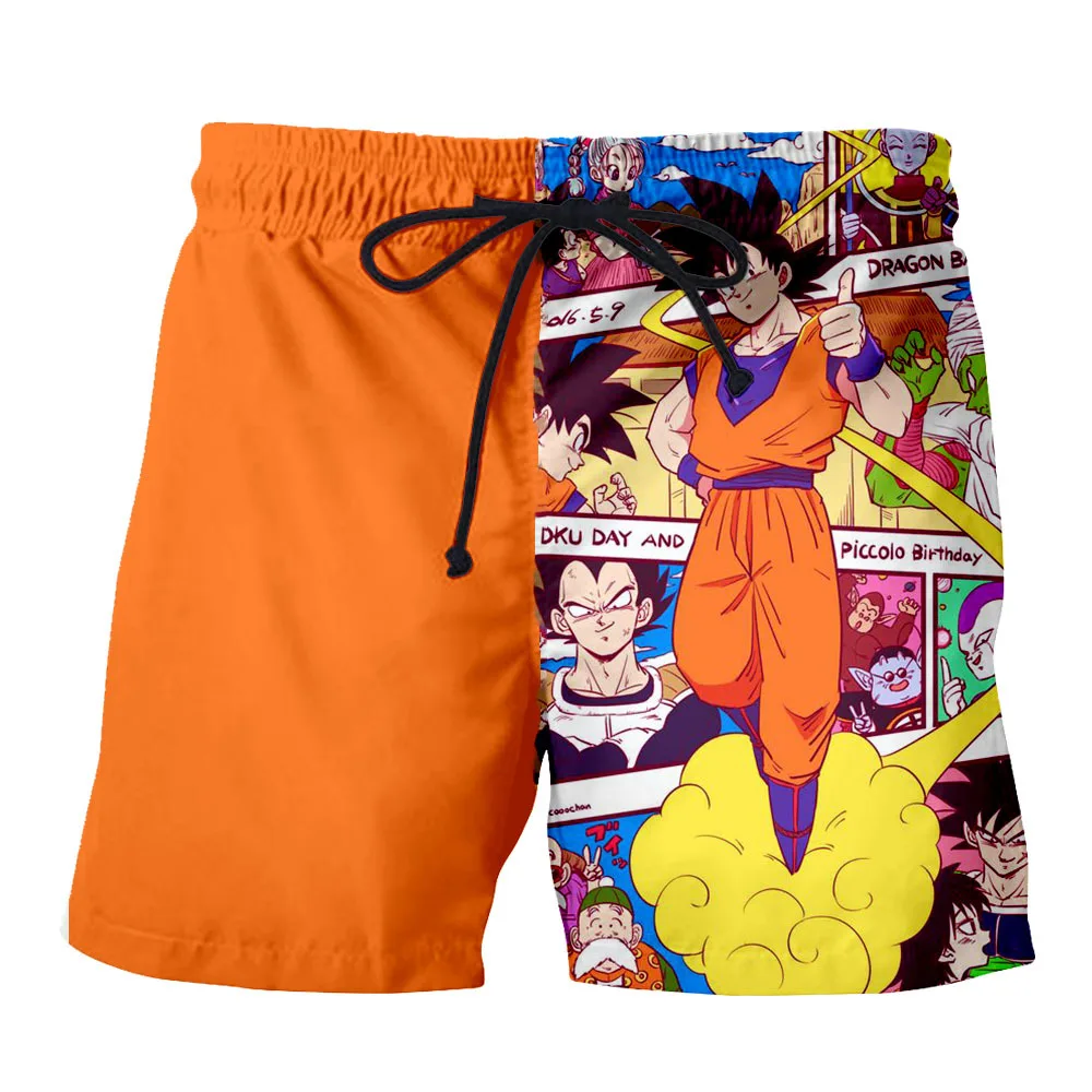 Goku-pantalones cortos con estampado 3D de Anime para hombre, Shorts de playa de tabla de vacaciones, holgados, informales, cómodos, pantalones deportivos para correr