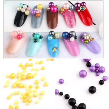 

50set Nail jewelry day new Mermaid pearl nail, dyed gradually change pearl, DIY pearl set