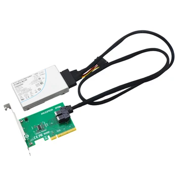 

Dual-port U.2 NVMe SSD SFF8643 To SFF-8639 With Two Wires 12G PCIe X8 Adapter For Storage Communication Driver-free