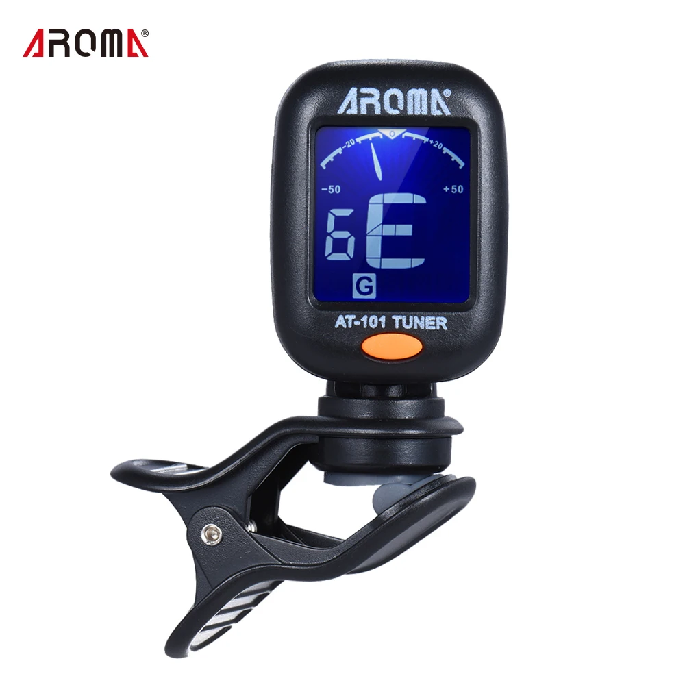 

AROMA AT-01A/101 Guitar Tuner Rotatable Clip-on Tuner LCD Display for Chromatic Acoustic Guitar Bass Ukulele Guitar Accessories
