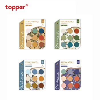 

2020 New Arrive Retro Palace Color Dots Sticky Notes Solid Color Round Hand Account Material Decoration N Stickers School Supply