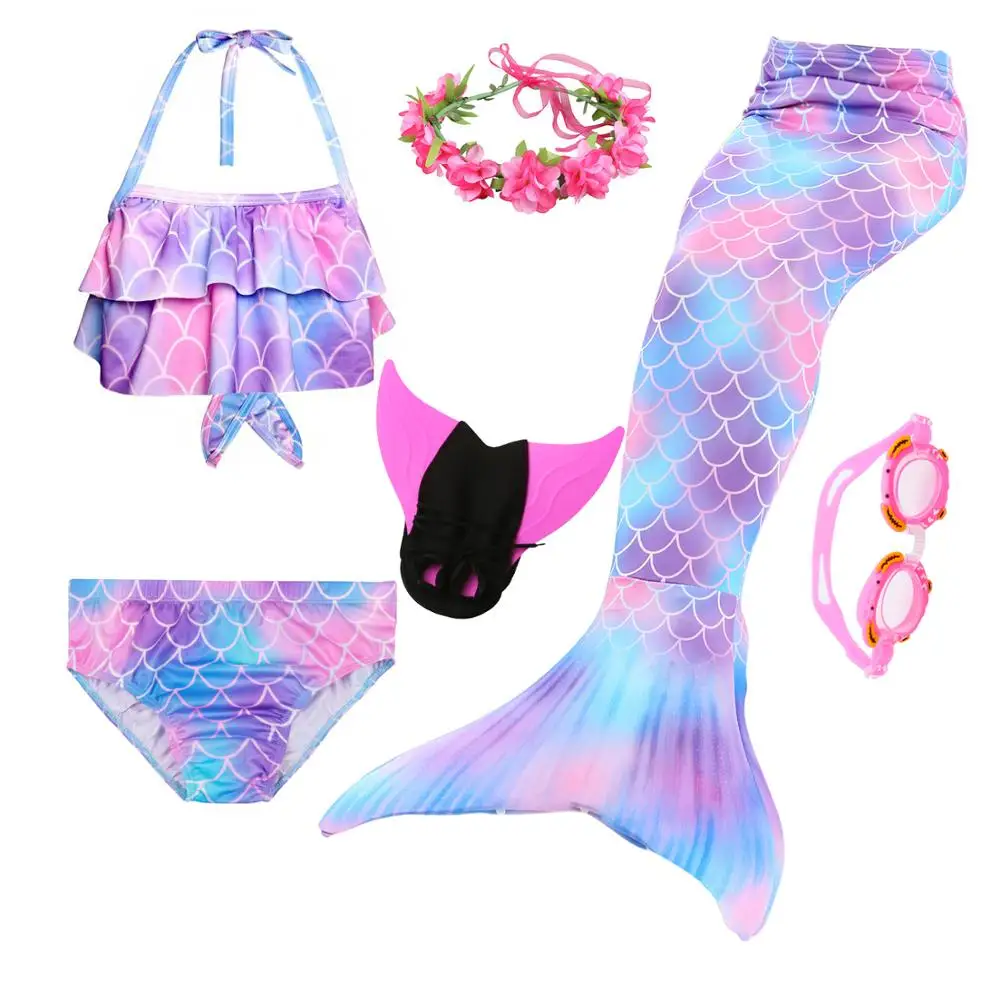 

2019 Little Children Mermaid Tail for Swimming Costume Mermaid Swimsuit Bikini Set Kids Girls Mermaid Tails Cosplay