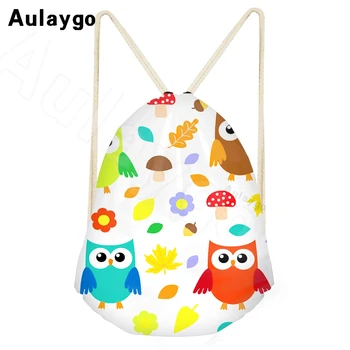 

Aulaygo Colorful Cartoon Owl Design School Bags Women Drawstring Backpacks Children Casual Bookbags Laptop Rucksack Beach Bag