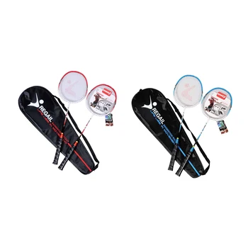 

REGAIL 2Pcs Ultralight Badminton Racket Professional Indoor Outdoor Sports Practice Badminton Racquet with Bag