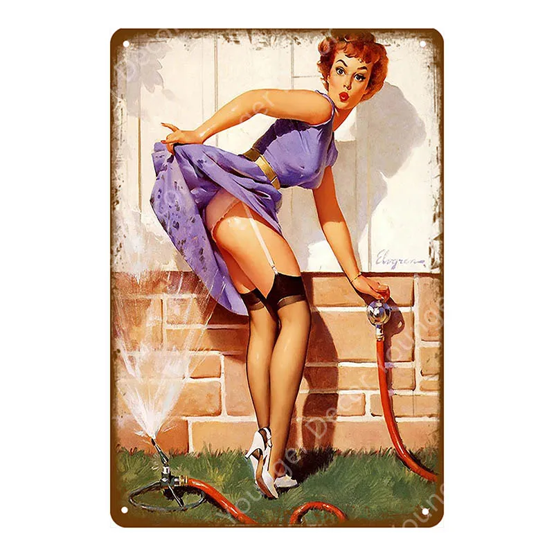 Американский плакат Pin Up Girl забавная леди жестяная вывеска настенная декоративная табличка для бара кафе бара вечерние Клубные винтажные металлические картины YI-078 - Цвет: YD3103EI
