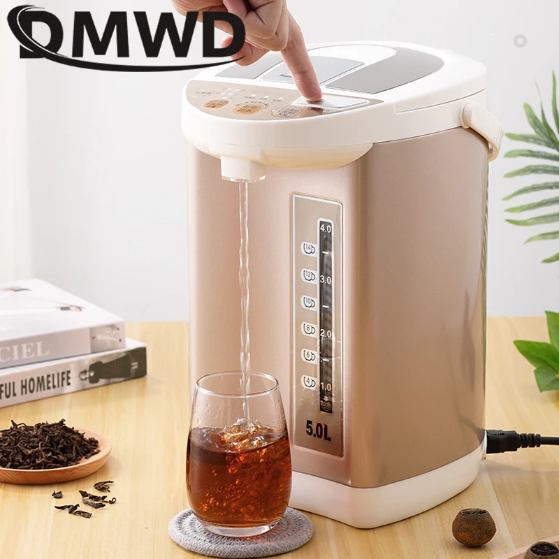 DMWD Thermal Insulation Electric Kettle Stainless steel Teapot 5L