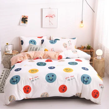 

Cartoon bedding sets Smiling duvet cover sets children bed flat sheet twin full queen king quilt cover set luxury bedclothes