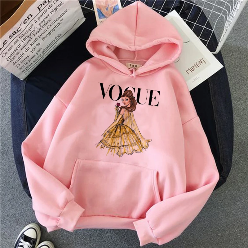 Забавная принцесса VOGUE розовая толстовка в стиле хип-хоп женская уличная одежда свитшоты пуловеры Harajuku 90s Ullzang толстовки - Цвет: 7