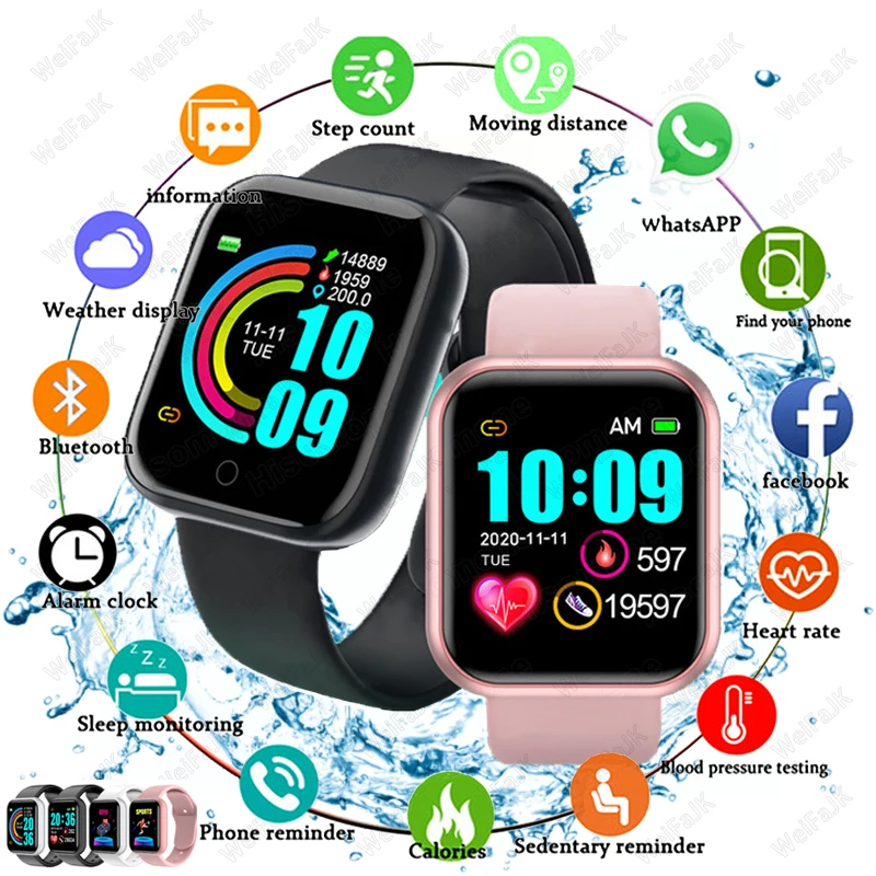 2021 Bluetooth Smart Watches Men Women Smartwatch Blood Pressure Heart Rate Monitor Sports Fitness Bracelet For Apple Android 1