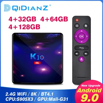 

K10 Andriod 9.0 Smart TV BOX Amlogic S905X3 8K Dual Wifi Ethernet 1000M Set Top Box Media Player PK H96 MAX