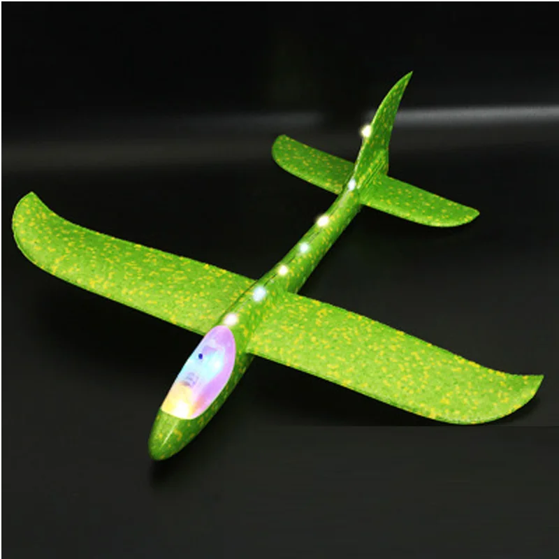 48cm All Lamp Green 35 см детские игрушки «сделай сам» ручной бросок летающий самолет s пена модель аэроплана вечерние светится в темноте Летающий Plane Самолет игрушки для детей - Цвет: 48cm All Lamp Green