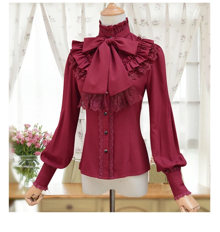 witch costume women A0020new Lolita shirt Retro grace Western style spring summer OUTER blouse Many colors can choose plus size cosplay